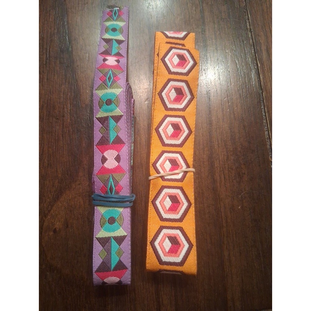 Tula Pink Designer Ribbon Lot Hexagon & Multicolor 2 Widths